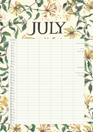 Garden flowers planner A3, 2026