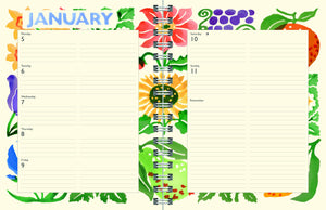 Fruit and flowers tiles deluxe diary