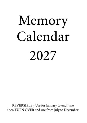 Memory calendar 2027