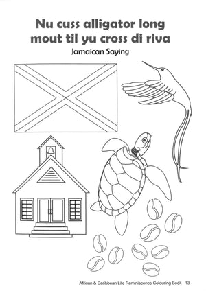 African and Caribbean colouring book - easy