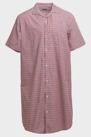 Otis short sleeve cotton back opening nightshirt - red