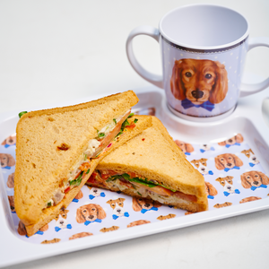 Rosa dog two handled mug
