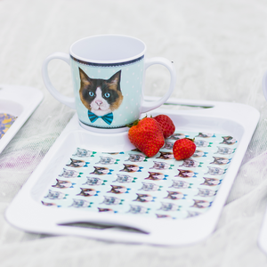 Rosa cat two handled mug