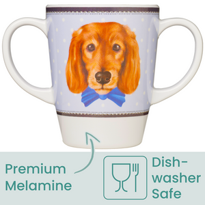 Rosa dog two handled mug