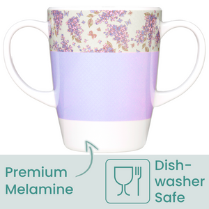 Rosa lilac two handled mug