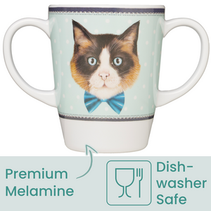 Rosa cat two handled mug