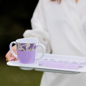 Rosa lilac two handled mug