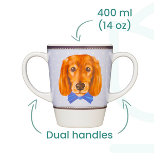 Rosa dog two handled mug