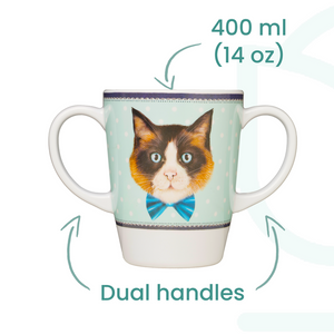 Rosa cat two handled mug