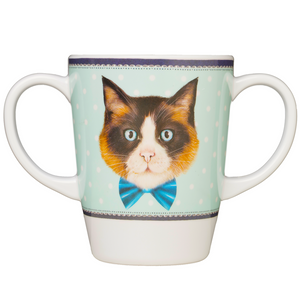 Rosa cat two handled mug