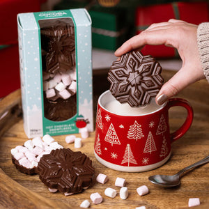 Hot chocolate snowflake melts with marshmallows - pack of 3