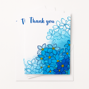 Thank you forget-me-not cards pack of 10