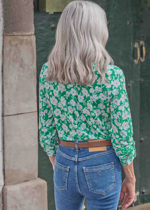 Dory jersey blouse - bold leaf