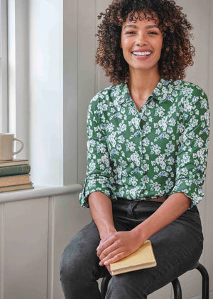 Dory jersey blouse - floral green
