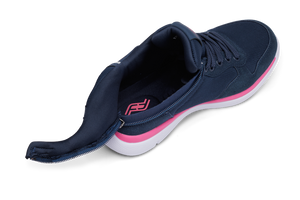 Excursion shoe, navy and pink mid top - women
