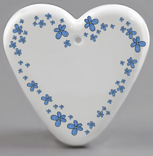 Forget-me-not handmade heart hanger