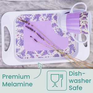 Rosa lilac mug and tray set
