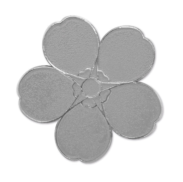 Silver metal forget-me-not flower pin badge x 10