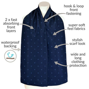 Straight scarf clothes protector - navy blue
