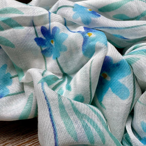 Forget me-not flower scarf