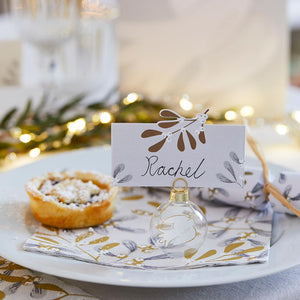 Mistletoe gold Christmas napkins - pack of 20