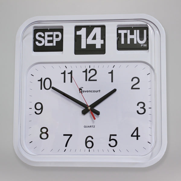 Large square calendar clock white Alzheimer's Society