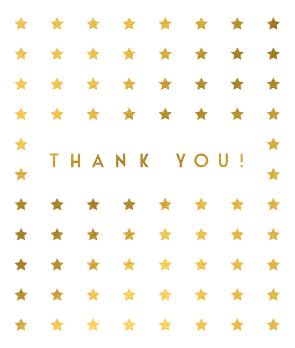 Thank you cards, gold star, mini pack 5 cards - Alzheimer's Society