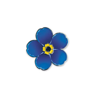 Blue enamel forget-me-not flower pin badge x 10