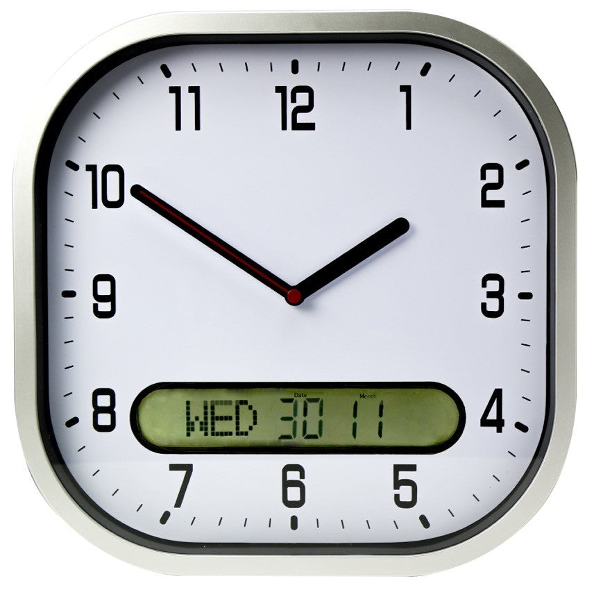 Day date wall clock - white