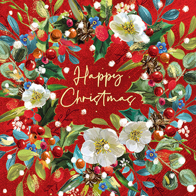 Hogs and Kisses Christmas card features a pyramid of cute hedgehogs in scarves and hats.