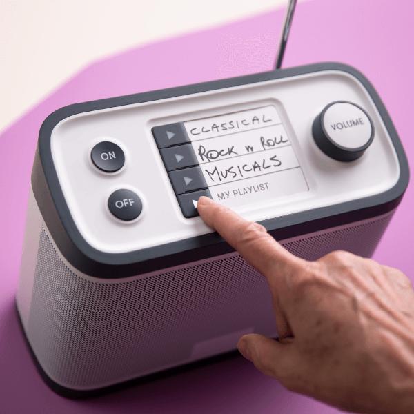 a dementia friendly radio with four channels