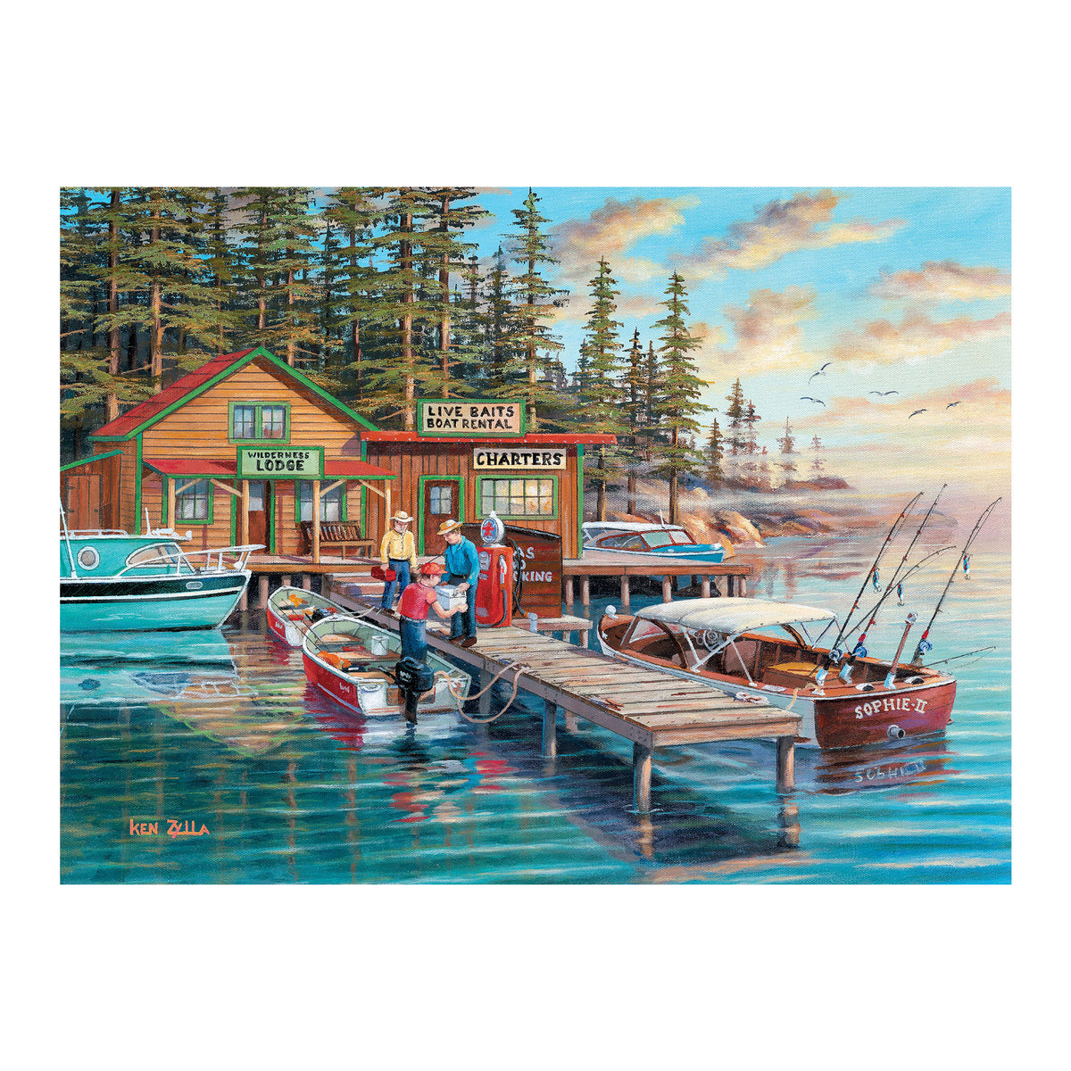 63 piece jigsaw puzzle - Lakeside Vacation