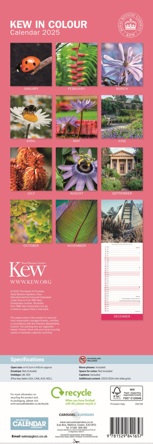 Royal Botanic Gardens Kew slim calendar 2025