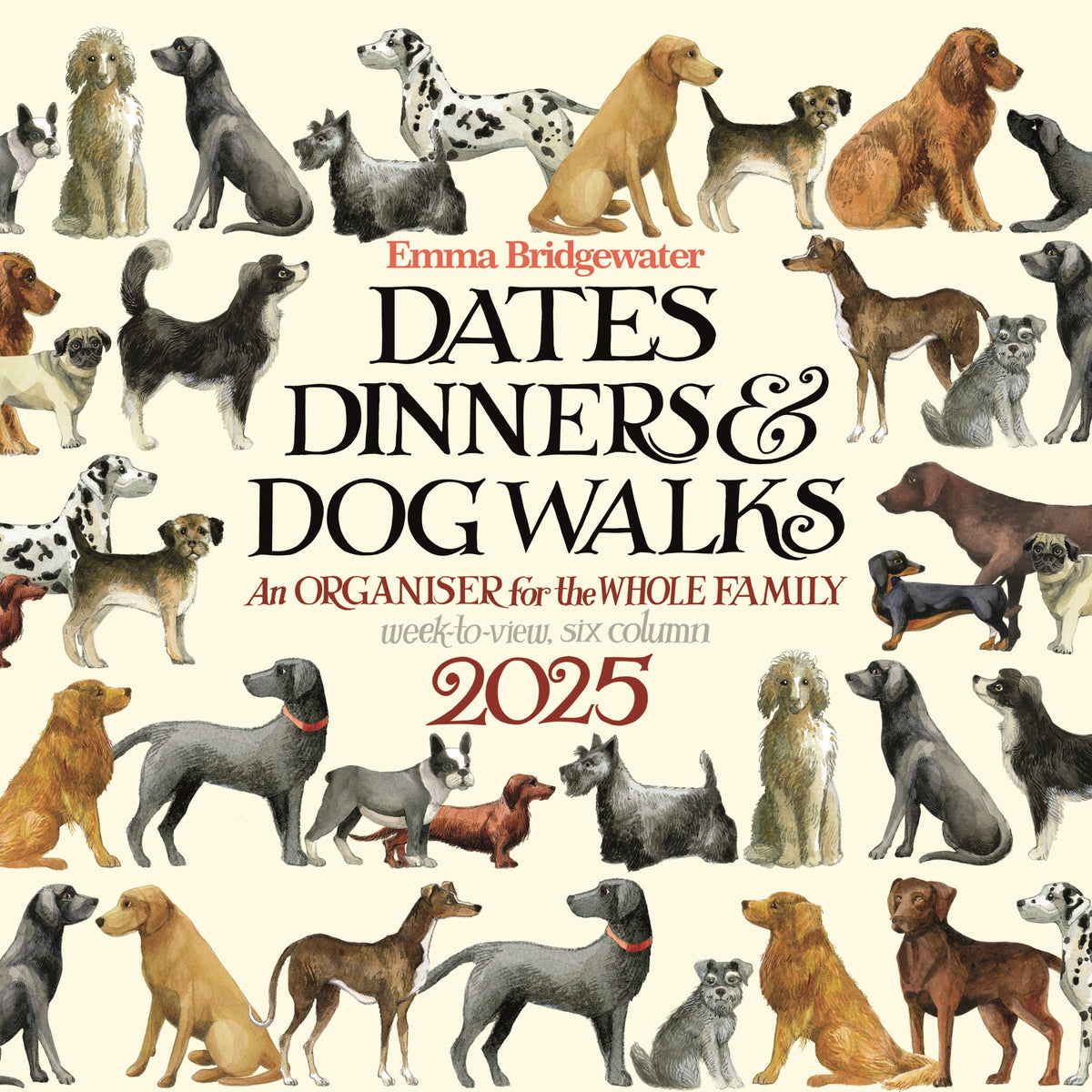 Emma Bridgewater Dates, Dinners &amp; Dog Walks planner wall 2025