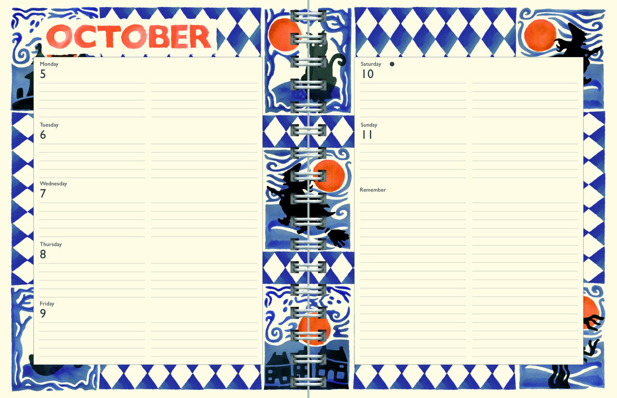 Calendar with decorative border and &#39;October&#39; text