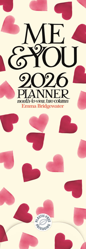 Me & You pink hearts planner slim, 2026