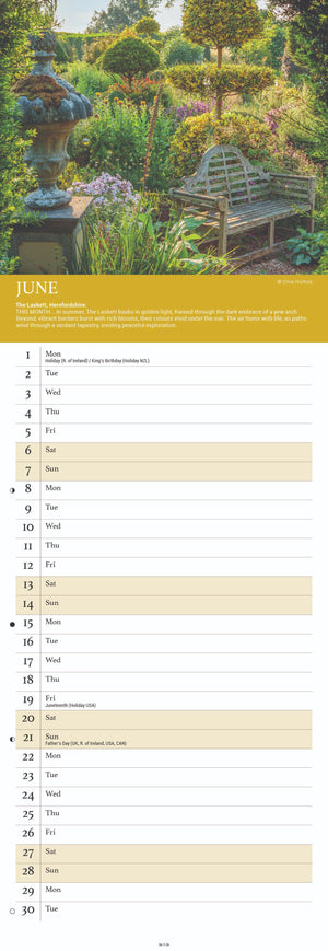 Beautiful Gardens - slim calendar 2026