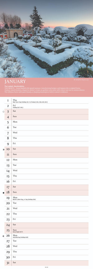 Beautiful Gardens - slim calendar 2026