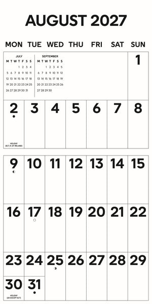 Big letters, big numbers large type calendar 2027