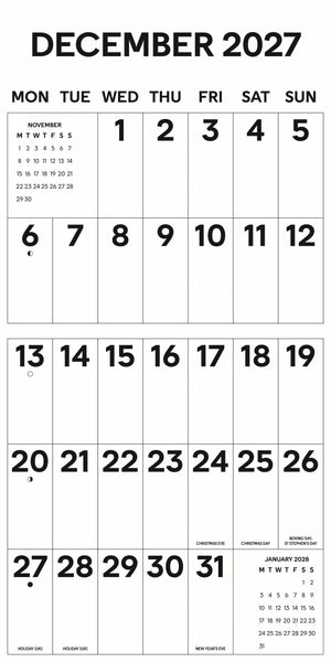 Big letters, big numbers large type calendar 2027