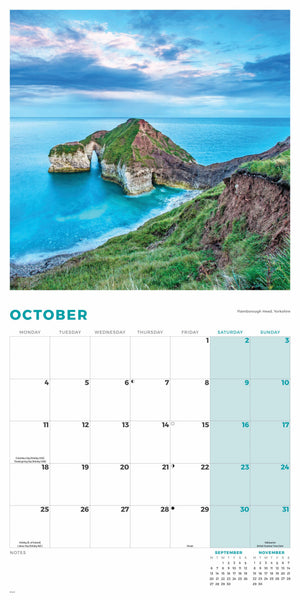Coastlines of Britain wall calendar 2027