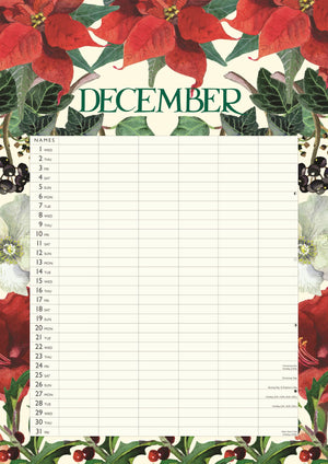 Garden flowers wall planner A3, 2027