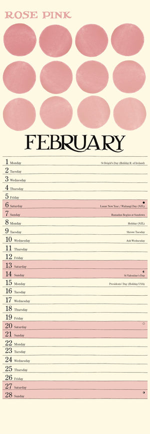 Emma Bridgewater Colour palette slim wall planner 2027