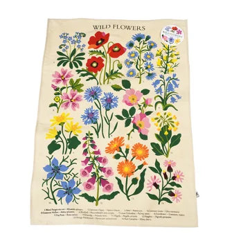Wildflower tea towel