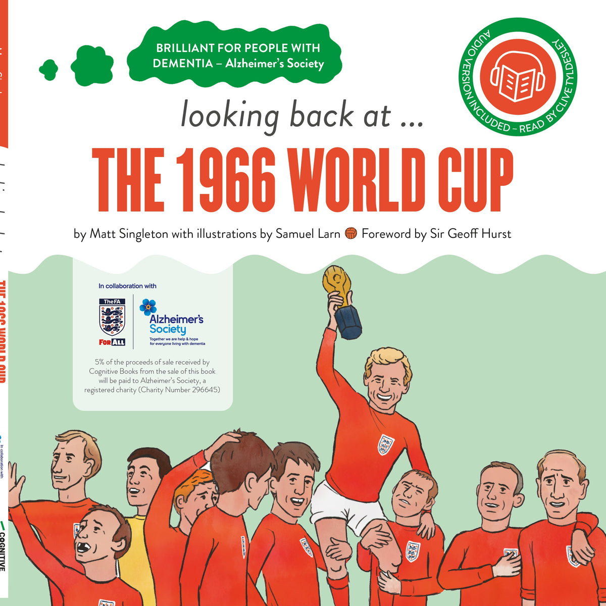 Cartoon of the football team on the cover of the 1966 World Cup won by England