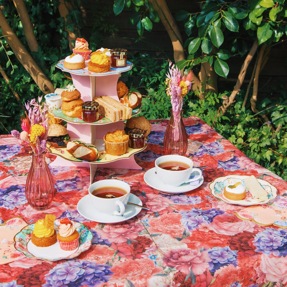 cake stand in the garden