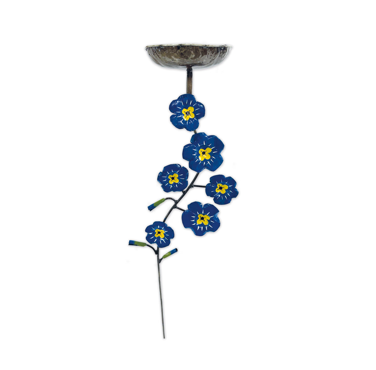 Forget-me-not garden birdbath