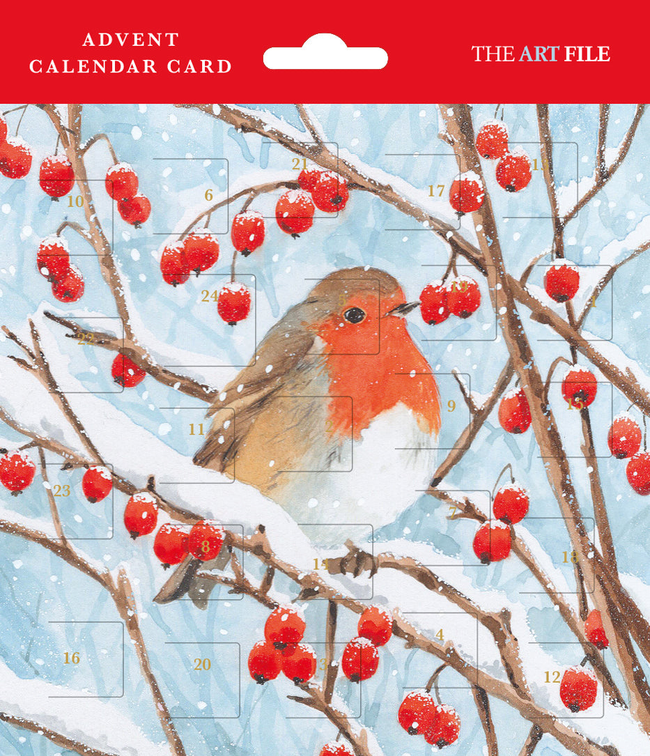 Robin advent calendar card