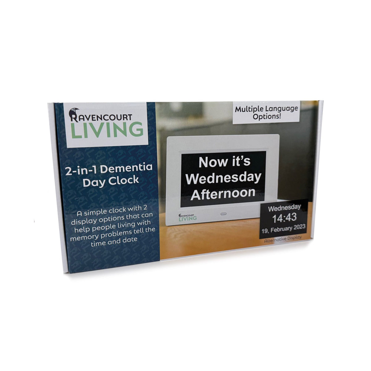 Dual-display dementia day clock