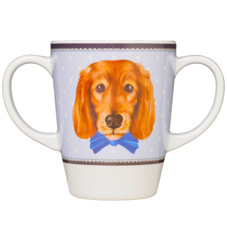 Two handled mug with dog print